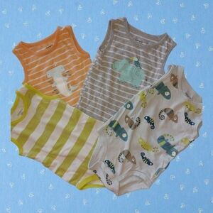 4-Piece Carter's Bodysuits with Fun Graphics, 12M